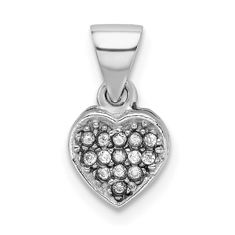 Kazi Luxury Sterling Silver Rhodium-Plated Cz Polished Heart Pendant 50$